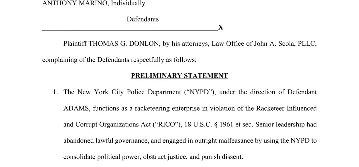 Former Commissioner Accuses NYC Mayor of Running Police Department as Criminal Enterprise