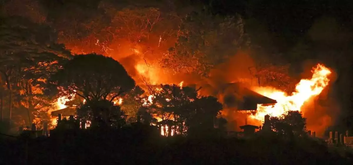 Devastating Fire Ravages Japanese Coastal Town, Leaving Homes in Ruins