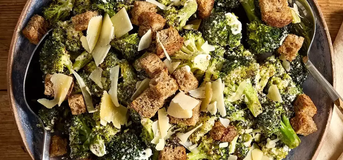 Delectable Roasted Broccoli Caesar Salad