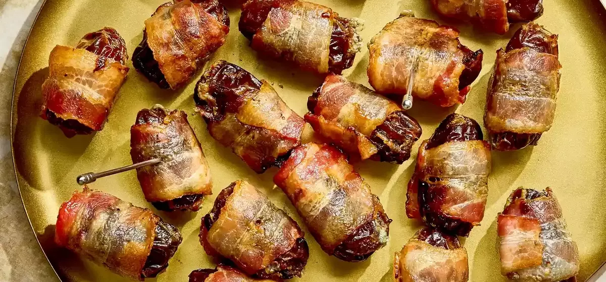 Elevate Your Holiday Appetizers: Three-Ingredient Bacon-Wrapped Dates with Blue Cheese