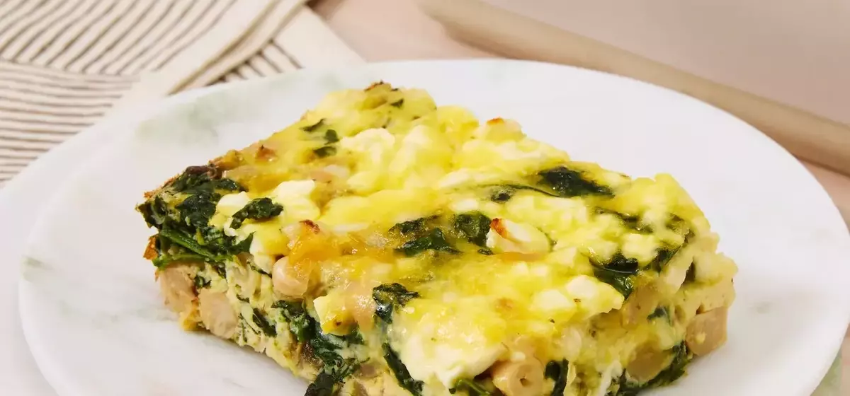 Wholesome Spinach & White Bean Egg Bake with Feta