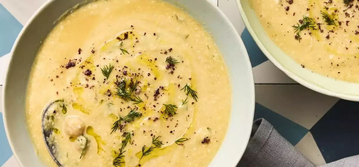 Quick and Creamy Lemon Chickpea-Tahini Soup