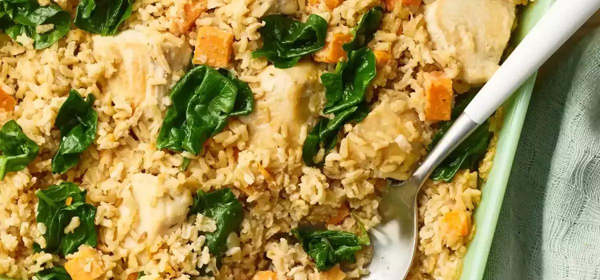 High-Protein Chicken Brown Rice Casserole