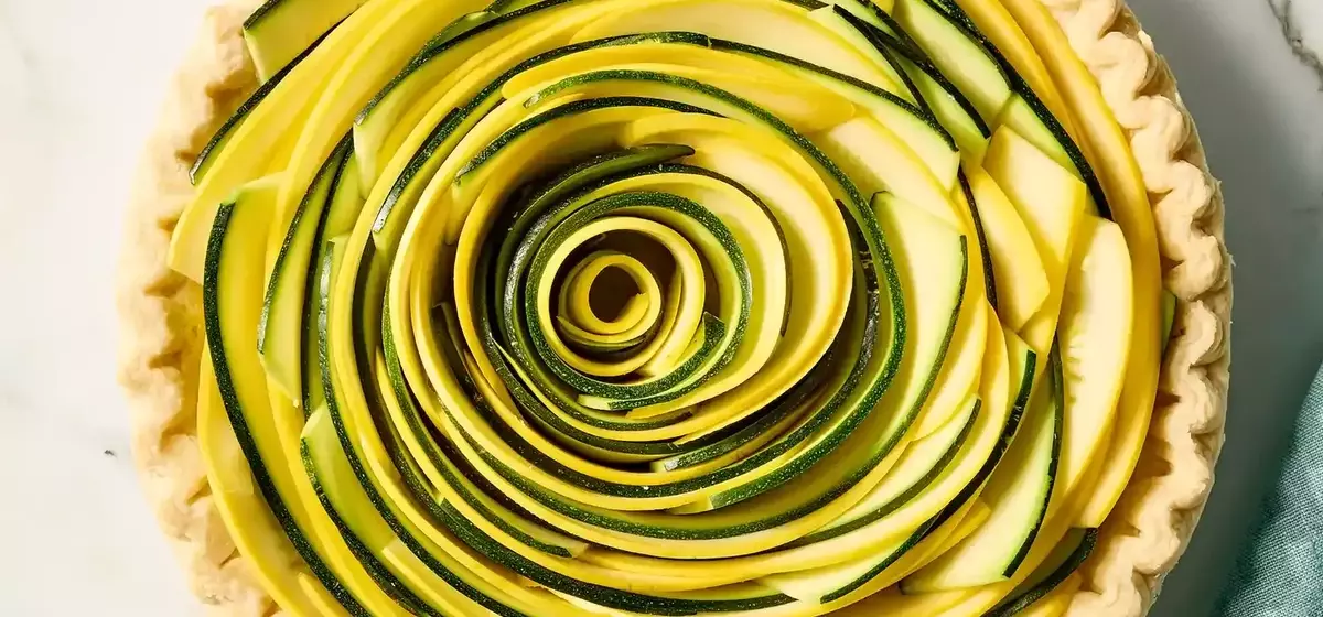 Elegant Zucchini and Summer Squash Ribbon Quiche