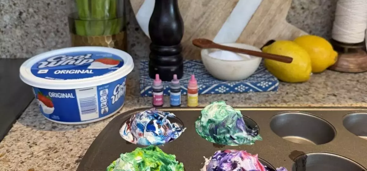 Creative Edible Easter Egg Dyeing with Whipped Topping