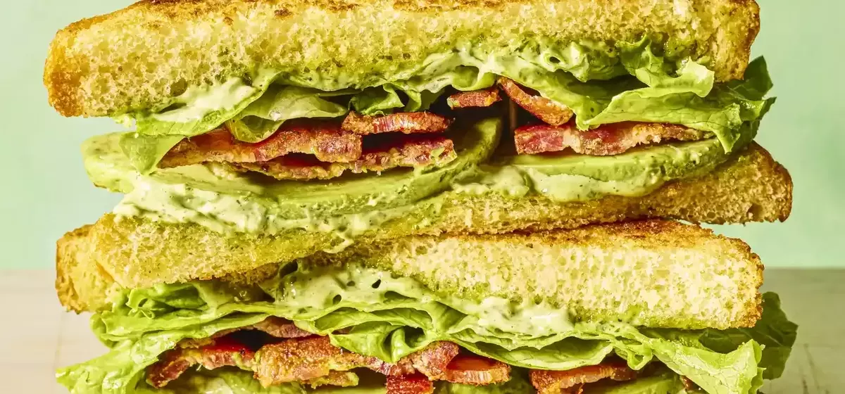 Bacon, Lettuce, and Avocado Sandwich with Herb Aioli