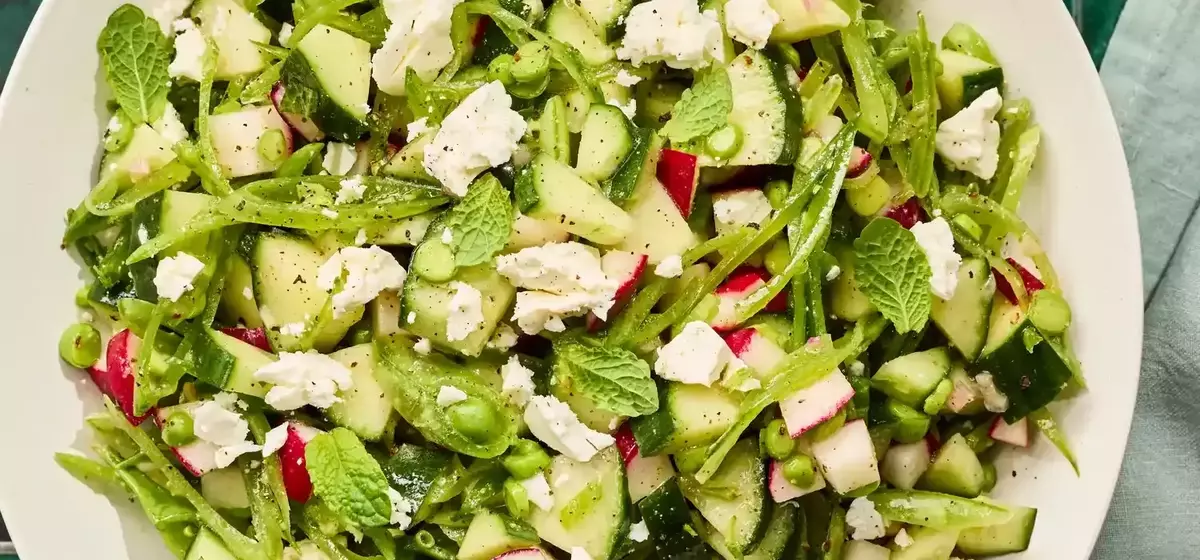 Crisp Cucumber, Radish & Snap Pea Salad