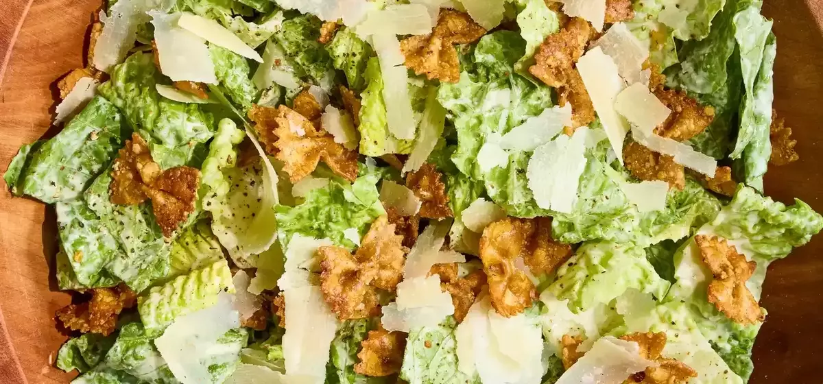 Crispy Pasta Caesar Salad
