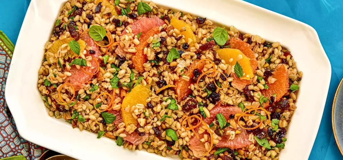 Mediterranean Barley Pilaf with Zesty Citrus and Dried Fruits