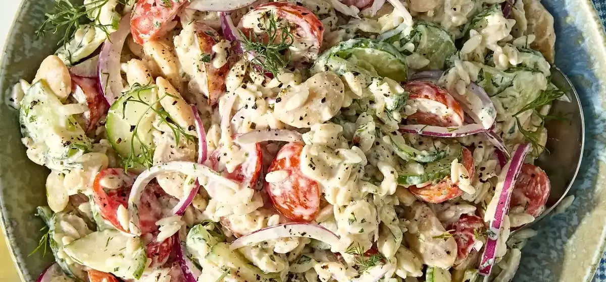 Refreshing Orzo Salad with Creamy Herb Dressing