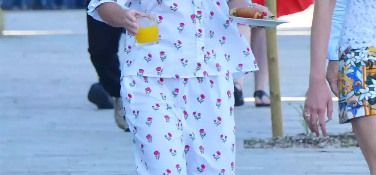 Emma Watson's Effortlessly Chic Pajama Ensemble in Venice
