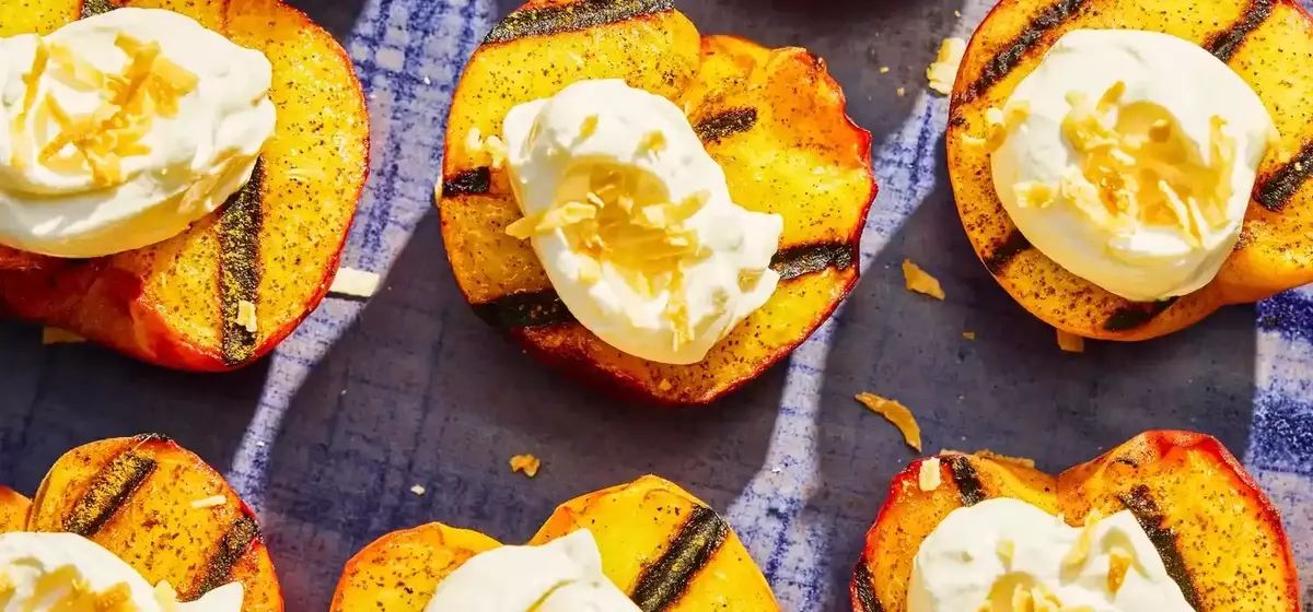Effortless Grilled Peaches with Coconut Whipped Cream