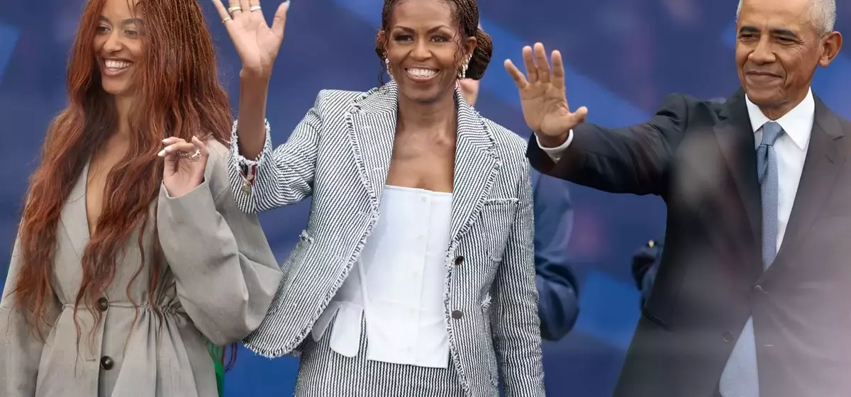 Michelle Obama's Classic Pastel Manicure at Presidential Center Opening
