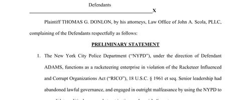 Former Commissioner Accuses NYC Mayor of Running Police Department as Criminal Enterprise