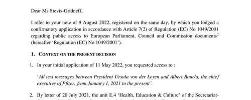 EU Commission Accused of Destroying COVID Vaccine Text Messages