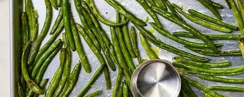 Delectable Smashed Green Beans with Parmesan and Balsamic Glaze