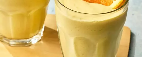 Tropical Protein Power: Orange-Mango Flaxseed Shake