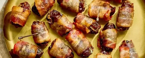 Elevate Your Holiday Appetizers: Three-Ingredient Bacon-Wrapped Dates with Blue Cheese