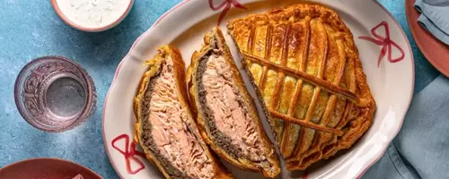Elegant Salmon Encased in Pastry with Mushroom Duxelles