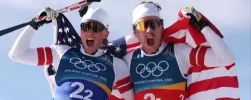 Ogden and Schumacher Secure Historic Silver for U.S. in Olympic Cross-Country Team Sprint