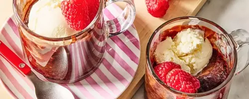 Rapid Raspberry Chocolate Mug Cakes