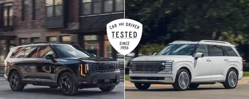 Kia Telluride's Turbo-Four Outperforms Hyundai Palisade's V-6 in Performance Tests