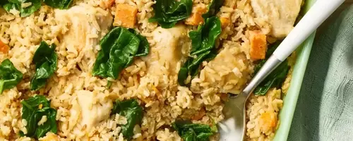 High-Protein Chicken Brown Rice Casserole