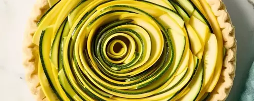 Elegant Zucchini and Summer Squash Ribbon Quiche