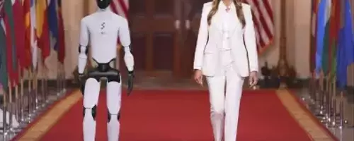 Humanoid Robot Shares Spotlight with Former First Lady at White House Tech Summit