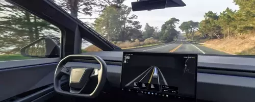 Tesla Cybertruck's Full Self-Driving System Misinterprets Road Markings at High Speeds