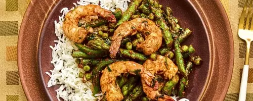 Quick Shrimp and Vegetable Skillet with Chermoula
