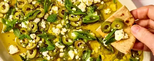 Fresh Olive Oil Dip with Herbs and Goat Cheese