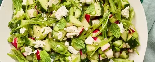 Crisp Cucumber, Radish & Snap Pea Salad
