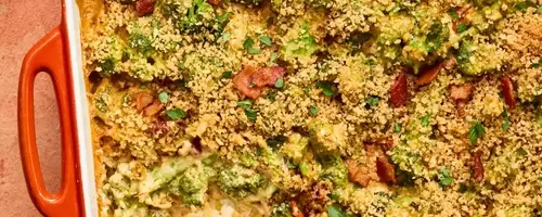 Luxurious Broccoli Bake with Sun-Dried Tomato and Bacon