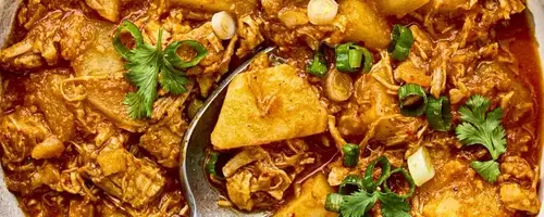 Hearty Mexican Stewed Potatoes with Pork Belly