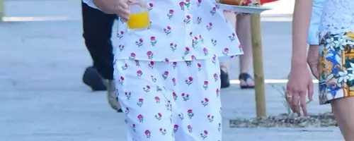 Emma Watson's Effortlessly Chic Pajama Ensemble in Venice