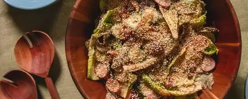 A Vibrant Date Salad with Spicy Tahini-Yogurt Dressing
