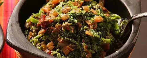 A Taste of Sicily: Sweet and Sour Broccoli Rabe with Eggplant Caponata